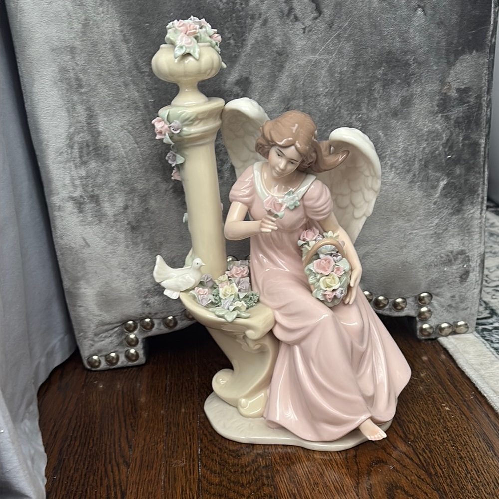 Angel Figurine with Flowers and Dove